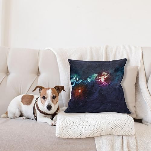 Miniatura 4 de Ambesonne Funda de cojín espacial, imagen galáctica en la Vía Láctea con colorida y seductora impresión artística de cosmos, funda de almohada