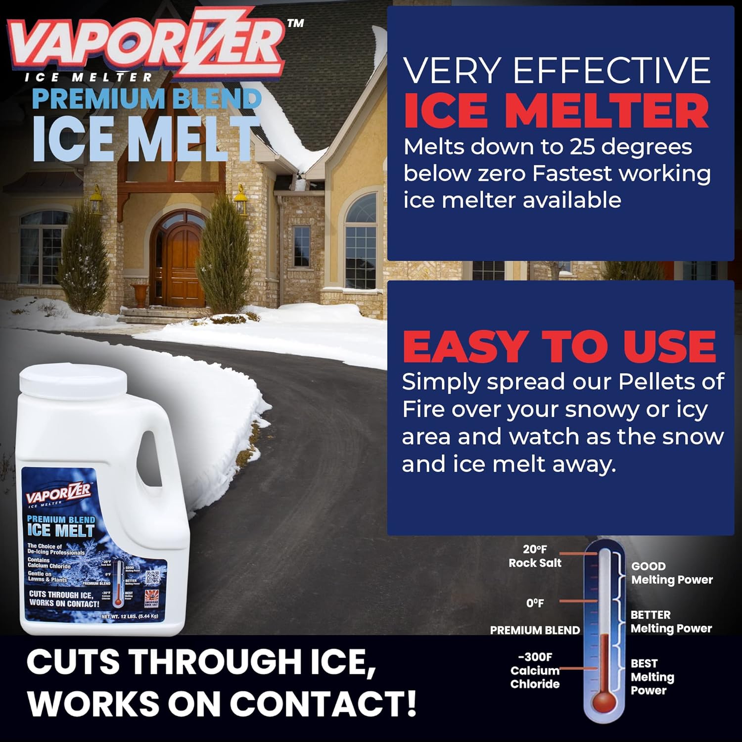 Ice Melt - 12LB Jug - Safe on Concrete - Premium Blend