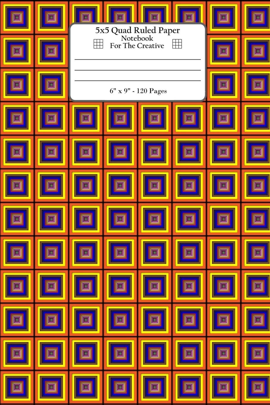 5x5 Quad Ruled Paper Notebook For The Creative: Quad Rule Squared Paper For Any Design Project. 3D Abstract Geometric Squares Prismatic Pattern Cover.