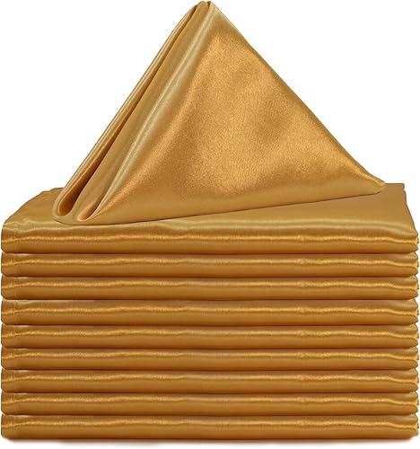 YOUR CHAIR COVERS - Servilletas de tela de satén lavables de gran tamaño de 20 pulgadas, con dobladillo, reutilizables, para restaurantes, cenas,