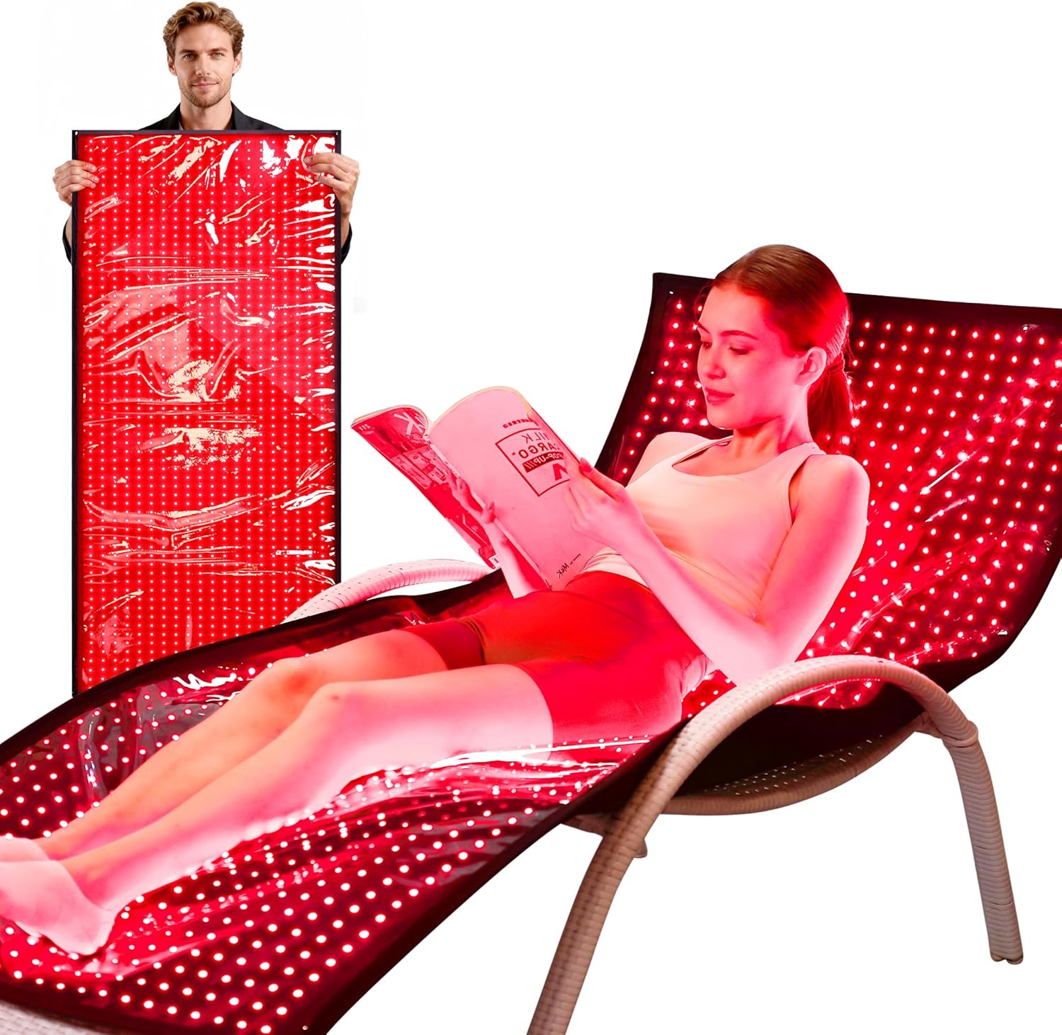 Red Light Therapy Mat for Body, Red Light Therapy Blanket for Full Body, 1280 LEDs 660nm Red & 850nm Near Infrared Light Therapy Pad for Pain Relief & Better Sleep