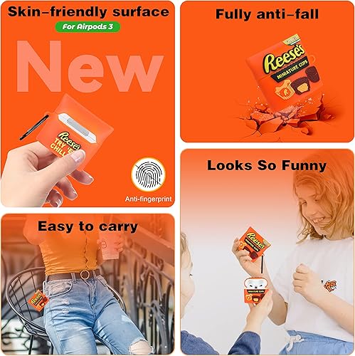 Miniatura 6 de Mulafnxal Funda para Airpod 3 de 3 generación de dibujos animados 3D Kawaii única cubierta de silicona divertida moda divertida diseño de alimentos