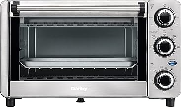 Danby DBTO0412BBSS 0.4 cu ft 4 Slice Countertop Toaster Oven With Toast, Bake, Broil, Keep Warm functions in Stainless Steel
