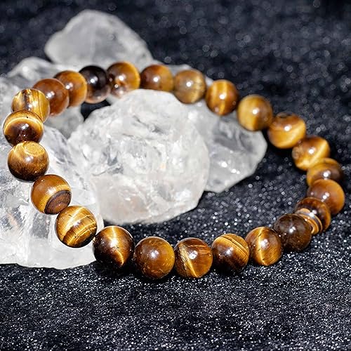 Vista 10 de Tigers Eye Protection Handmade Bracelet Best Present For Men Women Attract Wealth Chakra Feng Shui Stretchy Beaded Bracelets Lucky Friendship