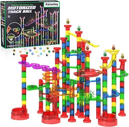 Marble Glow Run Race Track Set brilla en la oscuridad, juguete educativo STEM de bloques de construcción..