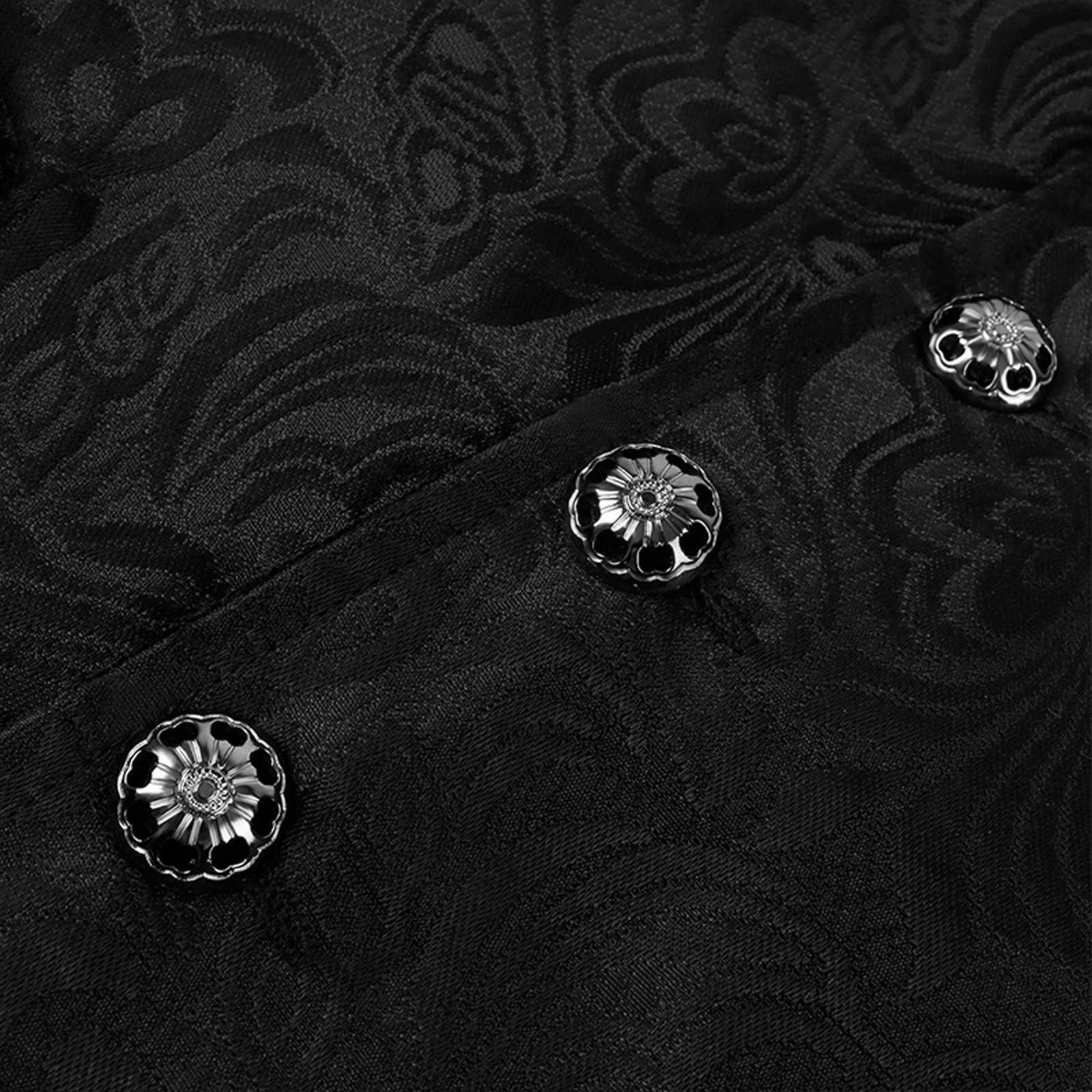 Gilet 3/4 style rétro punk sans manches avec col rabattable, poignets détachés