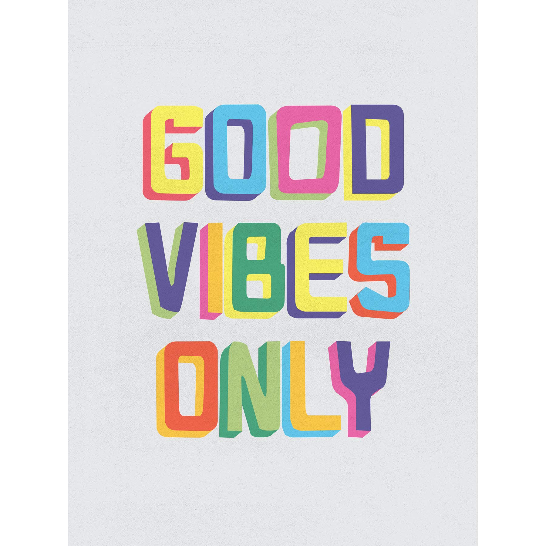 Wee Blue Coo Quote Good Vibes Only Colourful Large Wall Art Poster Print Thick Paper 18X24 Inch
