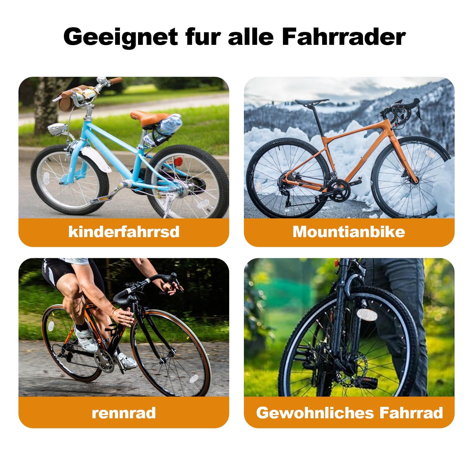 VVHFXD 12 Stück Fahrrad Speichen Reflektoren - Weiße Katzenaugen Für Nachtfahrten