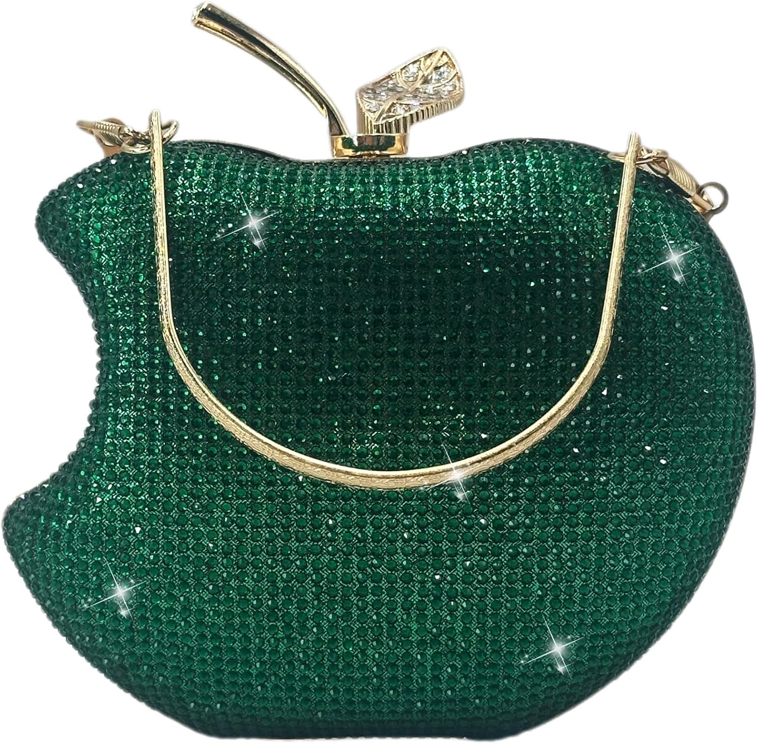 pearl&she Sparkly Apple Rhinestone Handbags Diamond Women Evening Bags Bling Minaudiere Clutch Crystal Purses For Party.