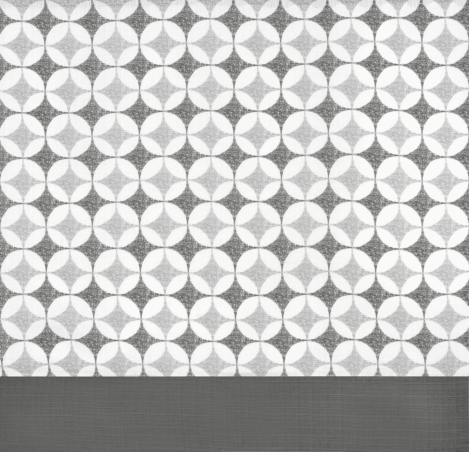 PowerSellerUSA Window Curtain Panel Drapes with Double Layer Plaid Gingham Design, Cuff Tab Top Window Panel, Farmhouse Decor, Gray, 52" W x 84" L