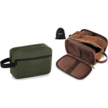Elviros Travel Toiletry Bag for Men and Women, Shaving Dopp Kit Water-resistant Bathroom Small Toiletries Organizer PU Leather Cosmetic Bags