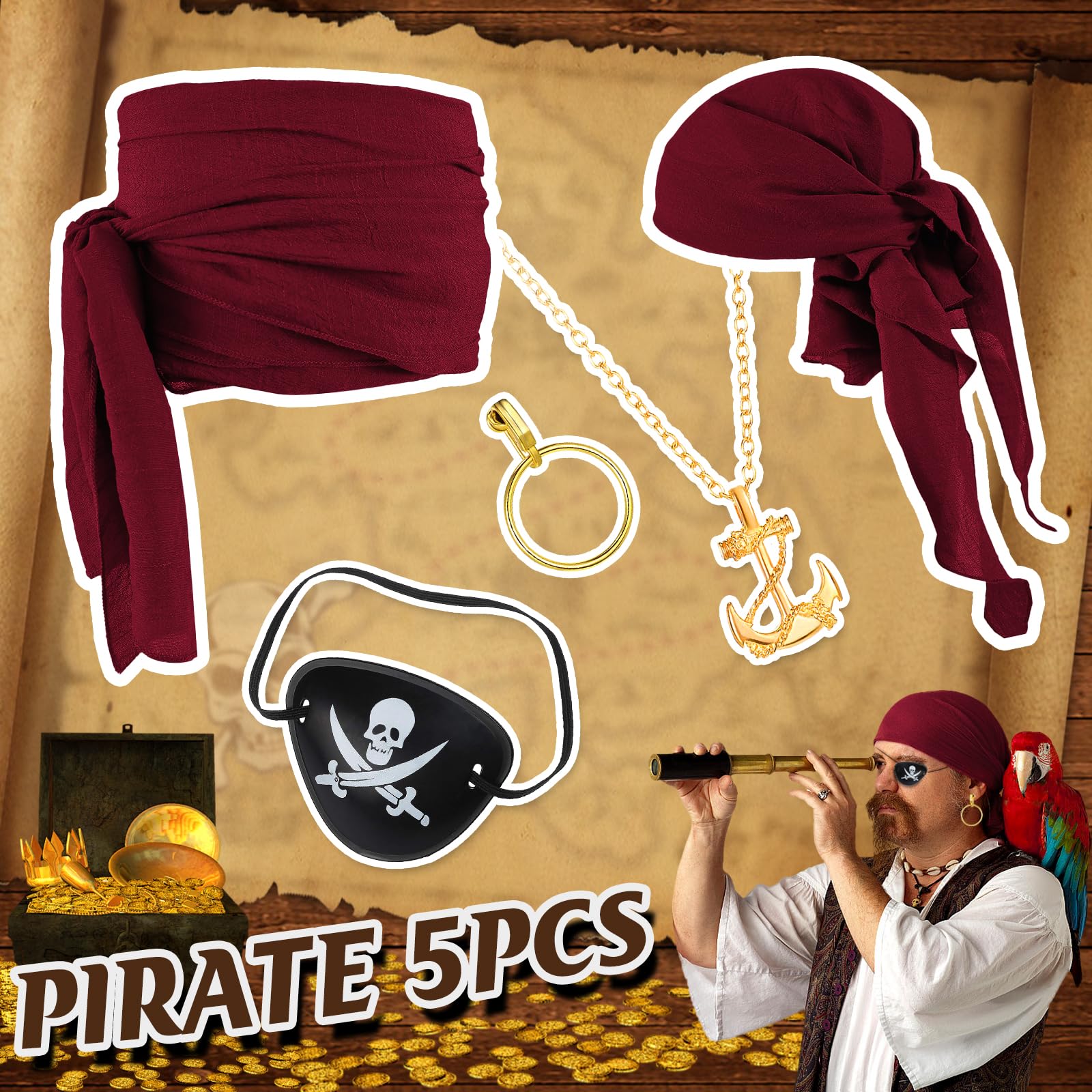 Womens Pirate Costume PIRATE COSTUME SET Pirate Sash Belt Pirate