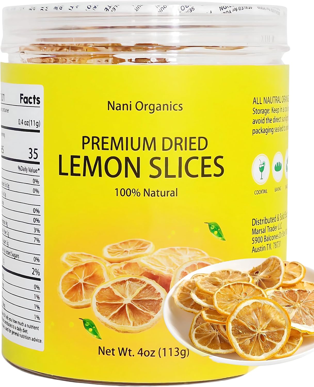70-80 Premium Dried Lemon Slices 4oz – Dehydrated Lemon Slices
