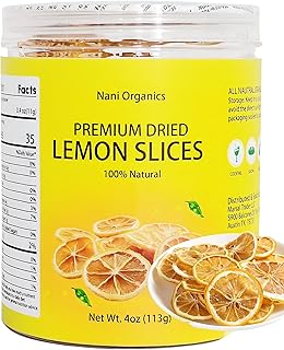 Premium Dried Lemon Slices 4oz (113g) – 100% Natural, Handpicked & Additive-Free | Dehydrated Lemon Slices for Cocktails, Teas, Baking, Decor & Crafts
