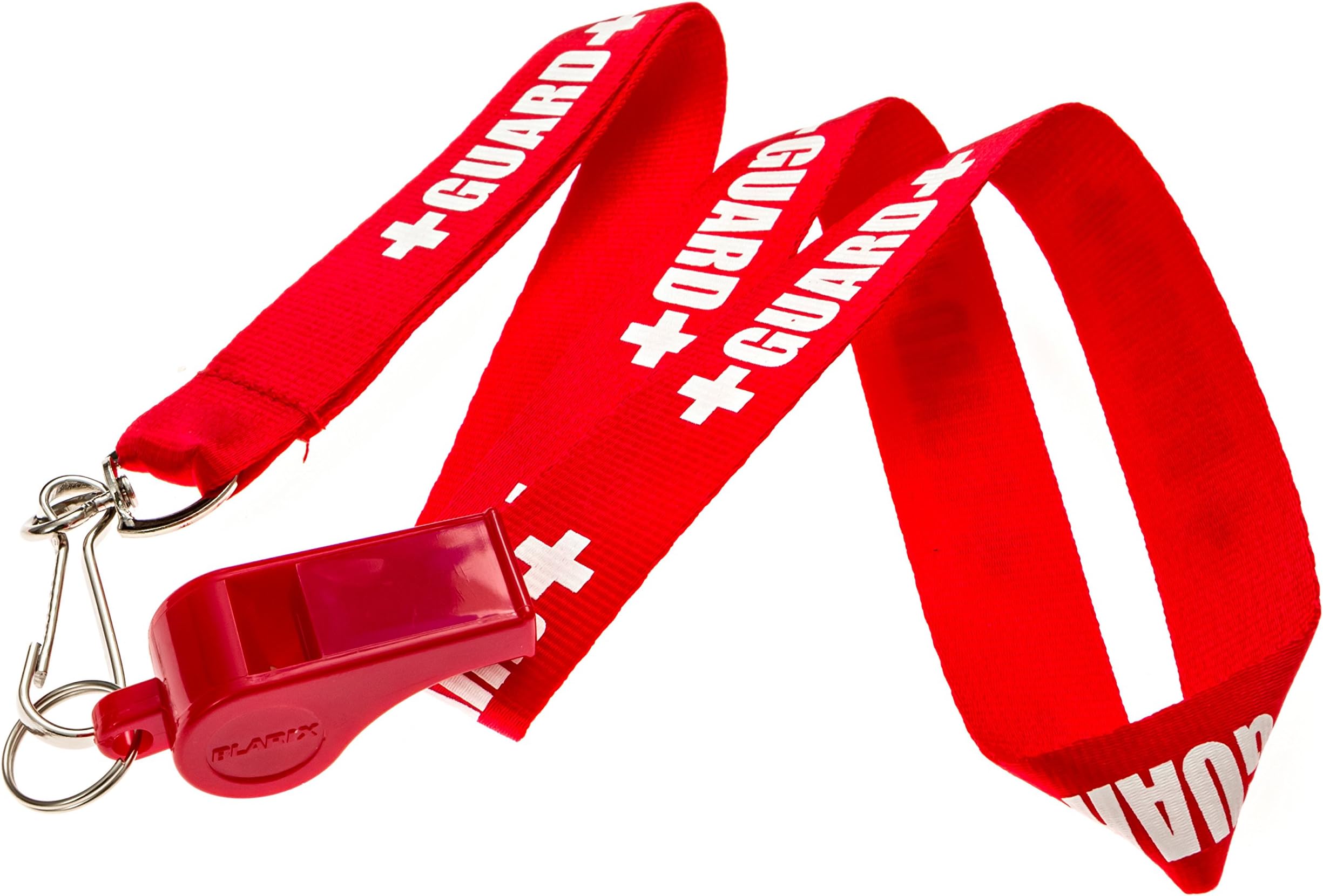 BLARIX Guard Pea Whistle and Lanyard (Red and Red Lanyard w/Print)