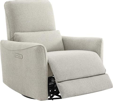 CHITA Power Swivel Glider Recliner Chair, Nursery Glider, Medium, Dove Grey