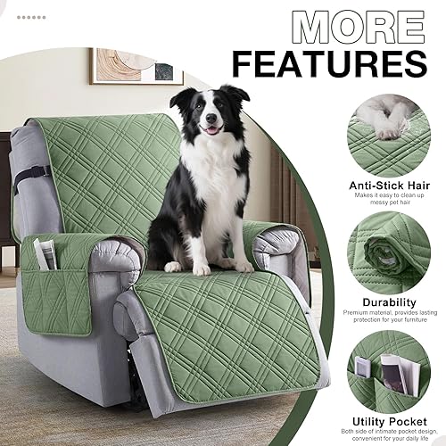 Miniatura 5 de TAOCOCO Funda para silla reclinable 100% impermeable que se mantiene en su lugar, fundas reclinables para sillas reclinables pequeñas con bolsillo