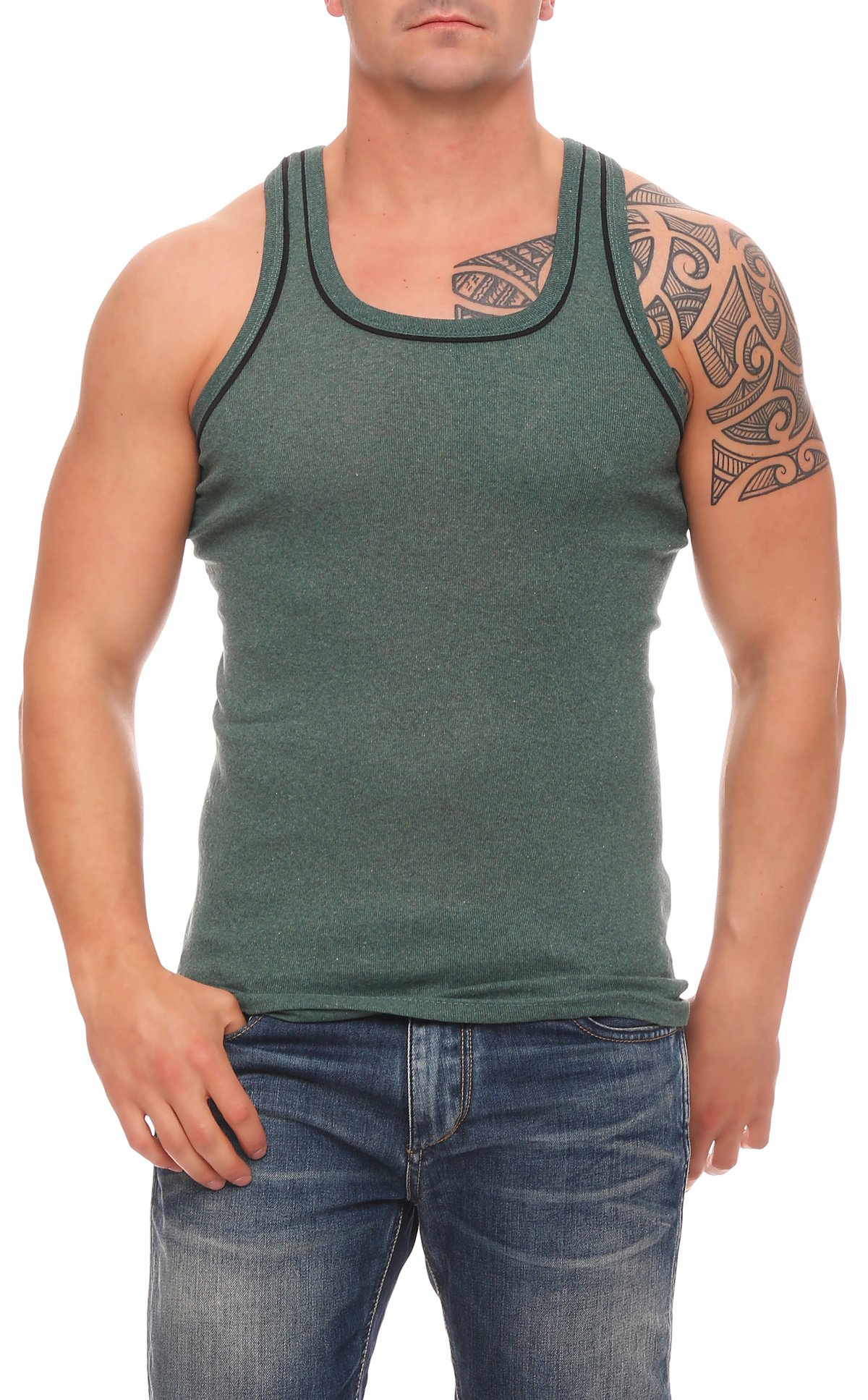 Cocain underwear 4 | 6 | 12 | Stück Farbige Herren-Unterhemden; Achselshirts Tank-Tops in verschiedenen Farbmischungen Größen M bis 7XL