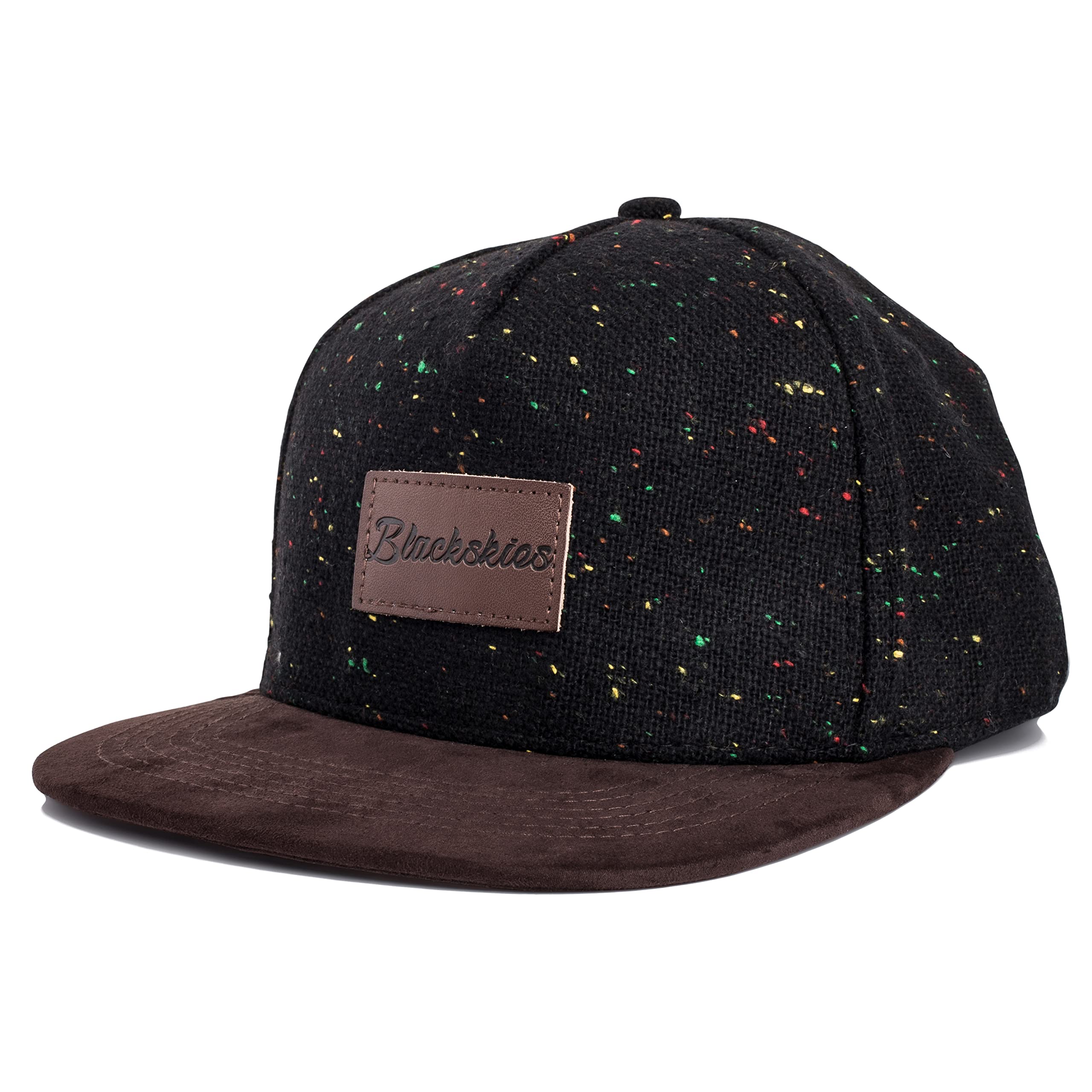 Blackskies Obsidian Snapback Cap | Visor Suede Unisex Baseball Cap Wool
