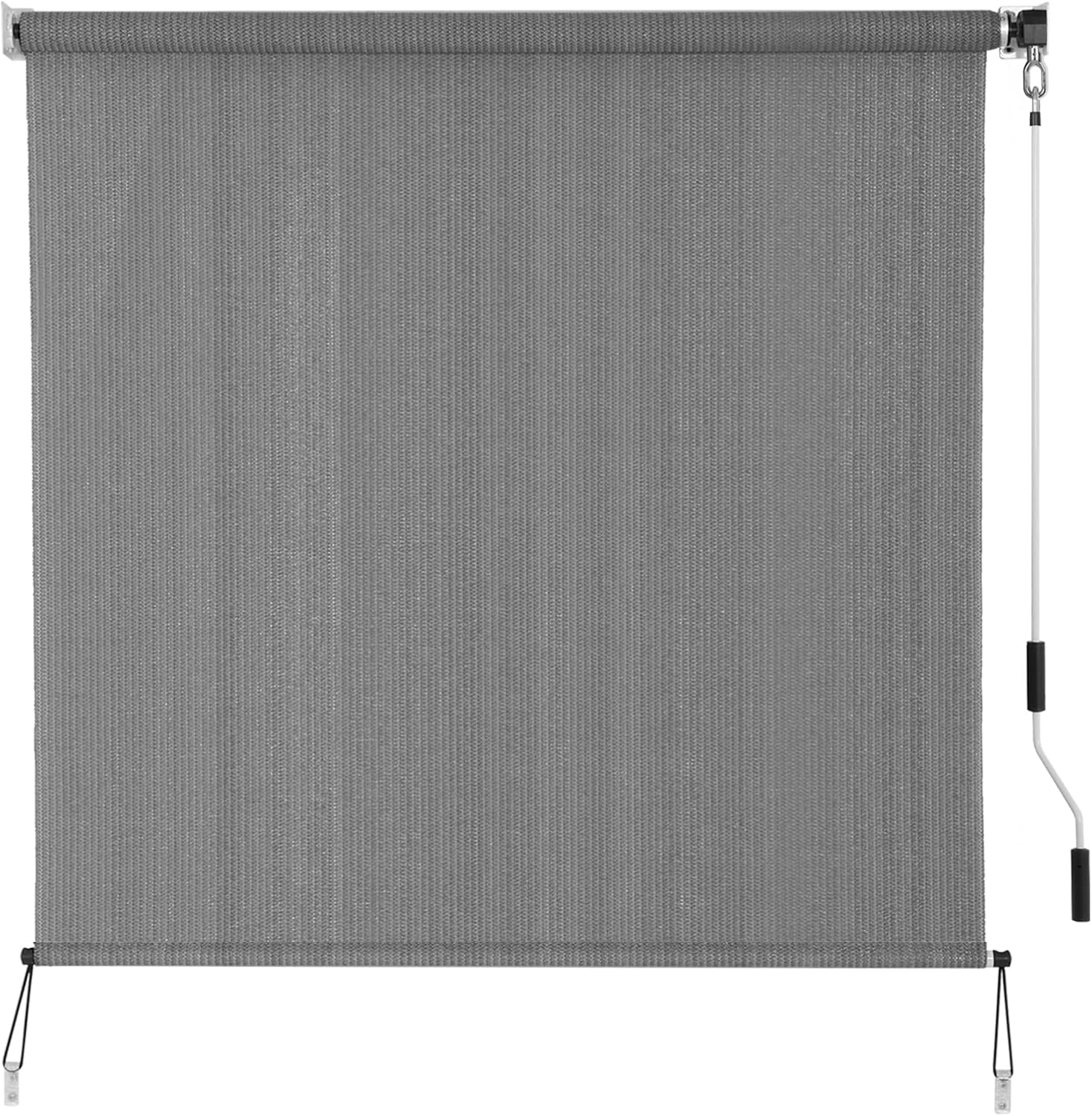 SEEYE Outdoor Sunshade Roller Shades 96" W x 96" H, Cordless Roll Up Shade Blinds Privacy Screen with 90% UV Protection, Exterior Patio Shade Cloth for Porch Pergola Balcony Windows, Dark Grey 96"W x 96"H Dark Gray