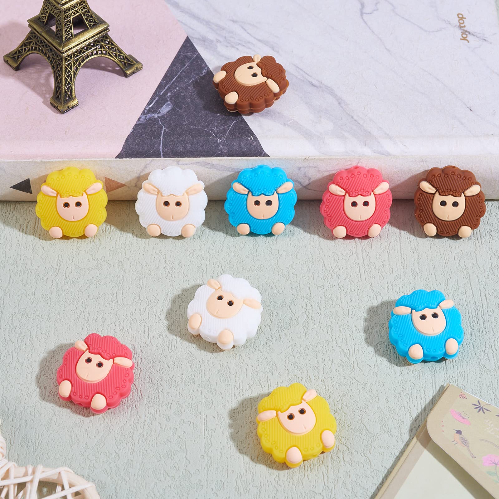 10-Piece Animal Silicone Beads - Cute Elephant DIY Craft Beads For Keychains & Accessories