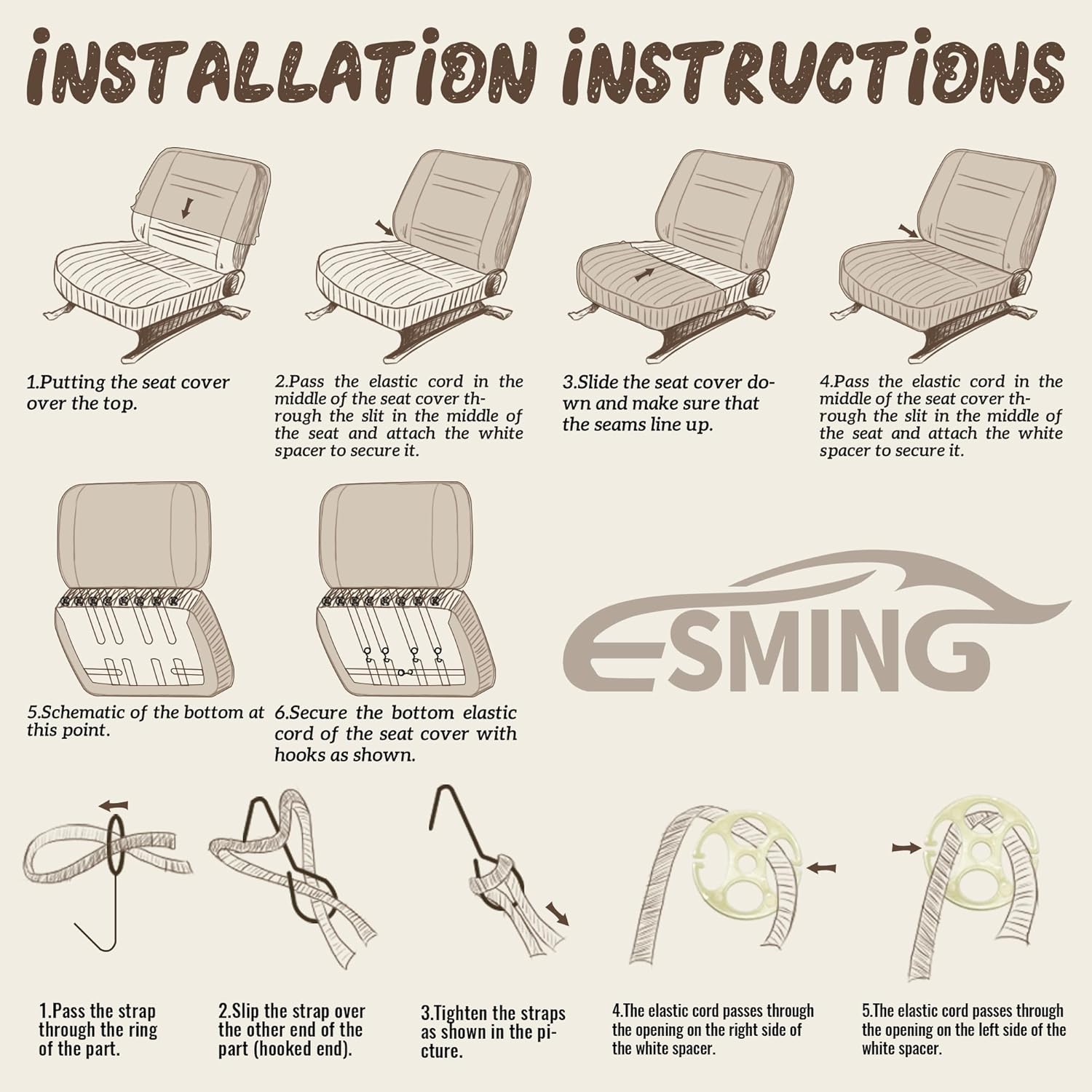 ESMING Front Bench Seat Cover with Molded Headrests Fit for Ford F-150 1999-2004, Thickened Waterproof Oxford Cloth, Solid Bench Seat Protector, Easy to Clean