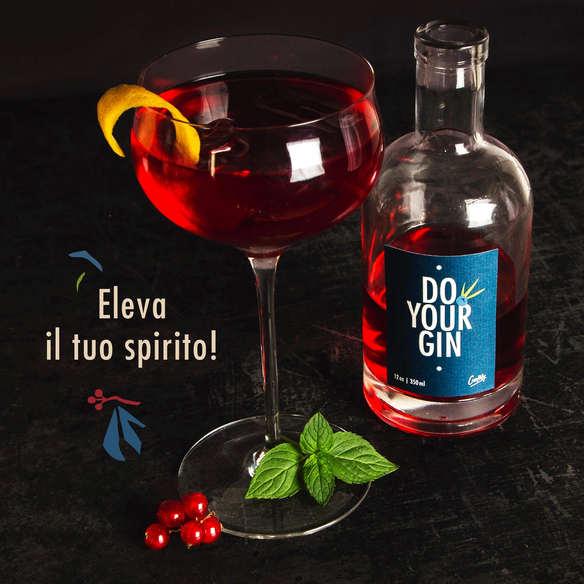 Kit Infusione Gin by Craftly | Kit per la preparazione di cocktail | Regalo Bartender | Regali di compleanno per lui e per lei | Regali di anniversario per uomini e donne | Spezie e bottiglia