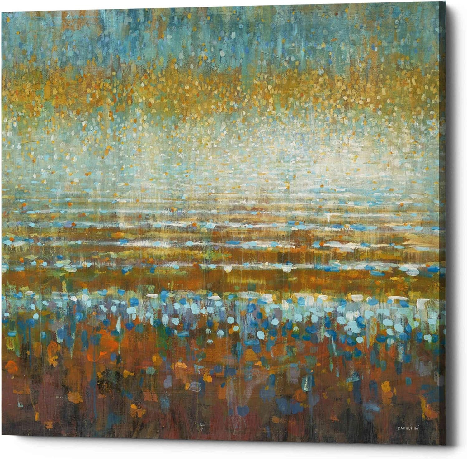 Epic Graffiti 'Rains Over the Lake Light' by Danhui Nai, Canvas Wall Art, 12"x12"