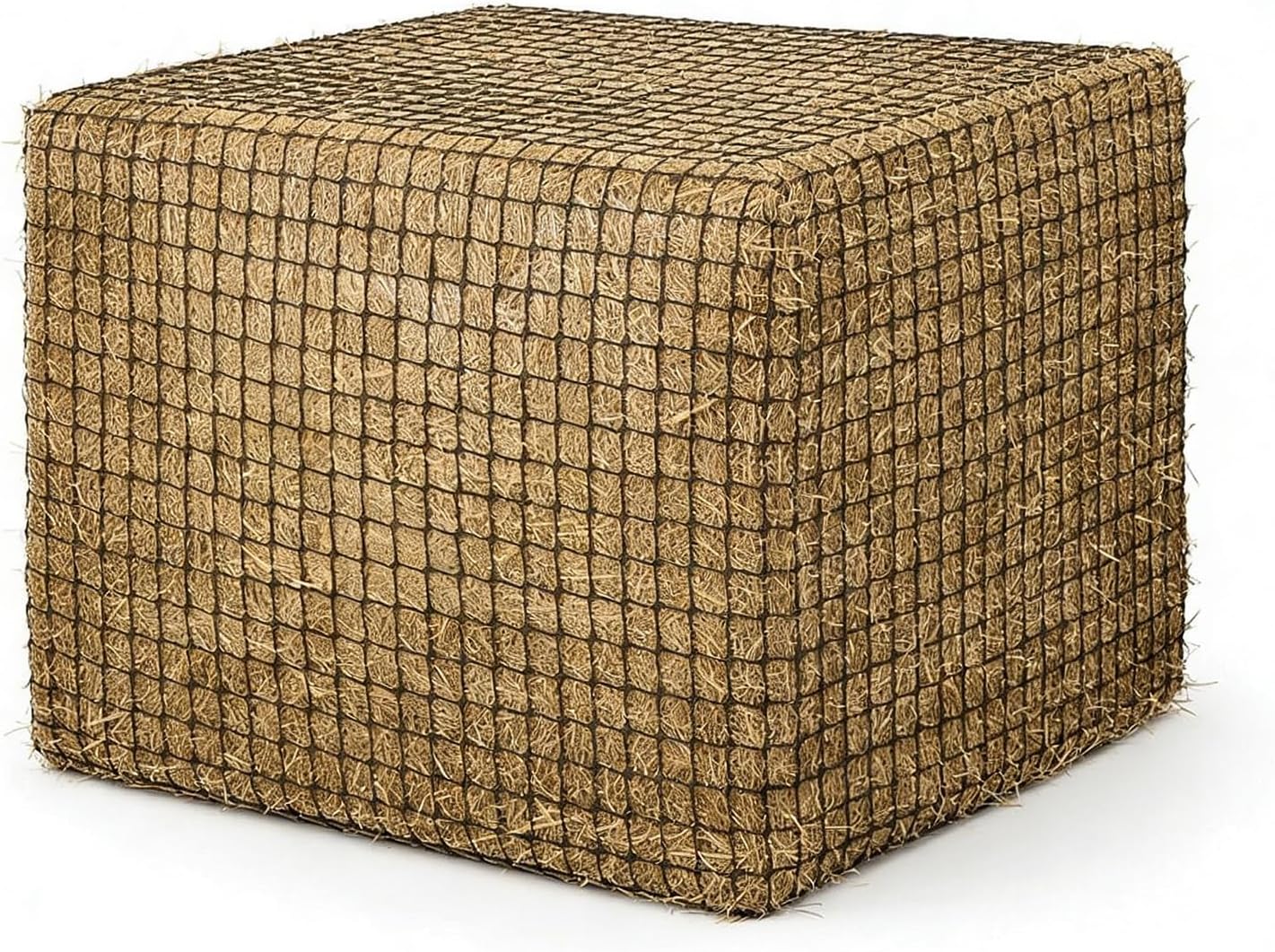 4x4 ft Slow Hay Net Feeder for Horses, Durable Soft Black PE Bale Hay Net (4 x 4 ft)