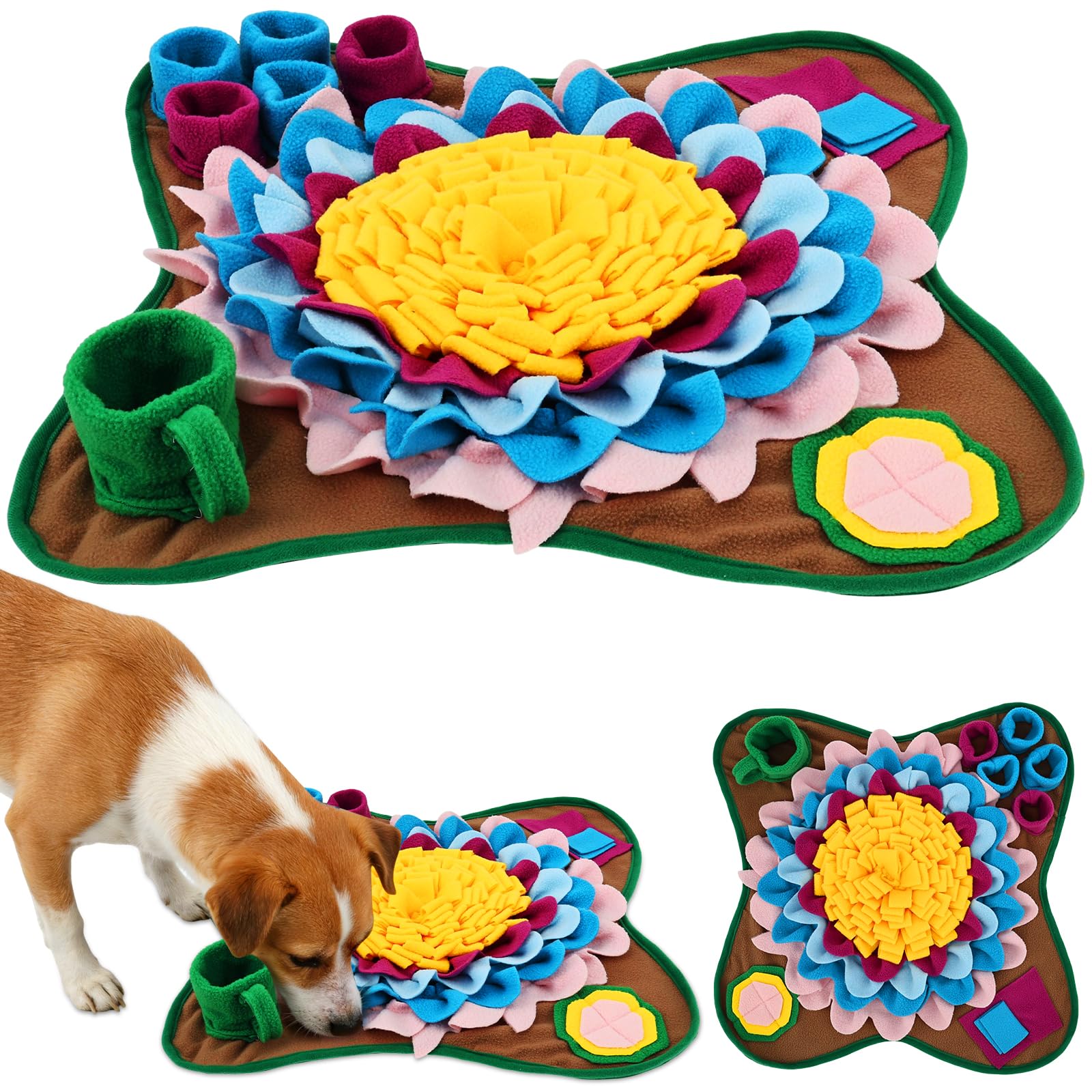 MENIBBLER Snuffle Mat for Dog Pet Snuffle Mat for Small and Medium Dog Interactive Slow Feeding Pad for Puppy for Training and Stress Relief