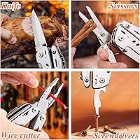 Vista 6 de RoverTac Navaja Multiuso de Bolsillo Cuchillo Táctico para Camping y Supervivencia, Regalo para Hombres, Papás y Esposos, Multiherramienta de 18