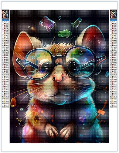 Miniatura 2 de Kits de pintura de diamante 5D para adultos, mouse completo redondo, kit de pintura de diamante, arte de taladro completo, perfecto para relajación