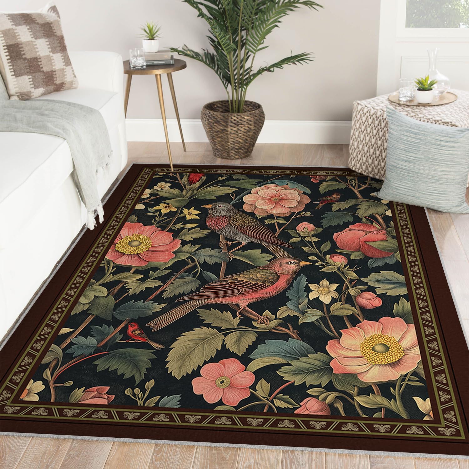 Czeski kwiatowy i ptak wzór dywan do salonu 240x340cm Retro można prać w pralce i prać dywan do biura wejściowego rezydencji