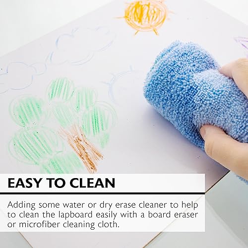 Miniatura 4 de BAZIC - Pizarra de borrado en seco de 9 x 12 pulgadas, doble cara con rayas primarias y en blanco, pequeñas pizarras blancas portátiles para el