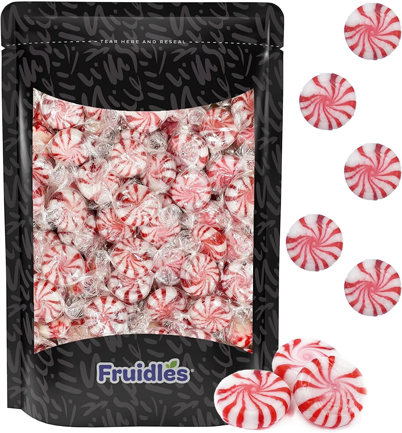The Dreidel Company Peppermint Pinwheel Starlights Hard Candy, Kosher, Individually Wrapped (Half-Pound)