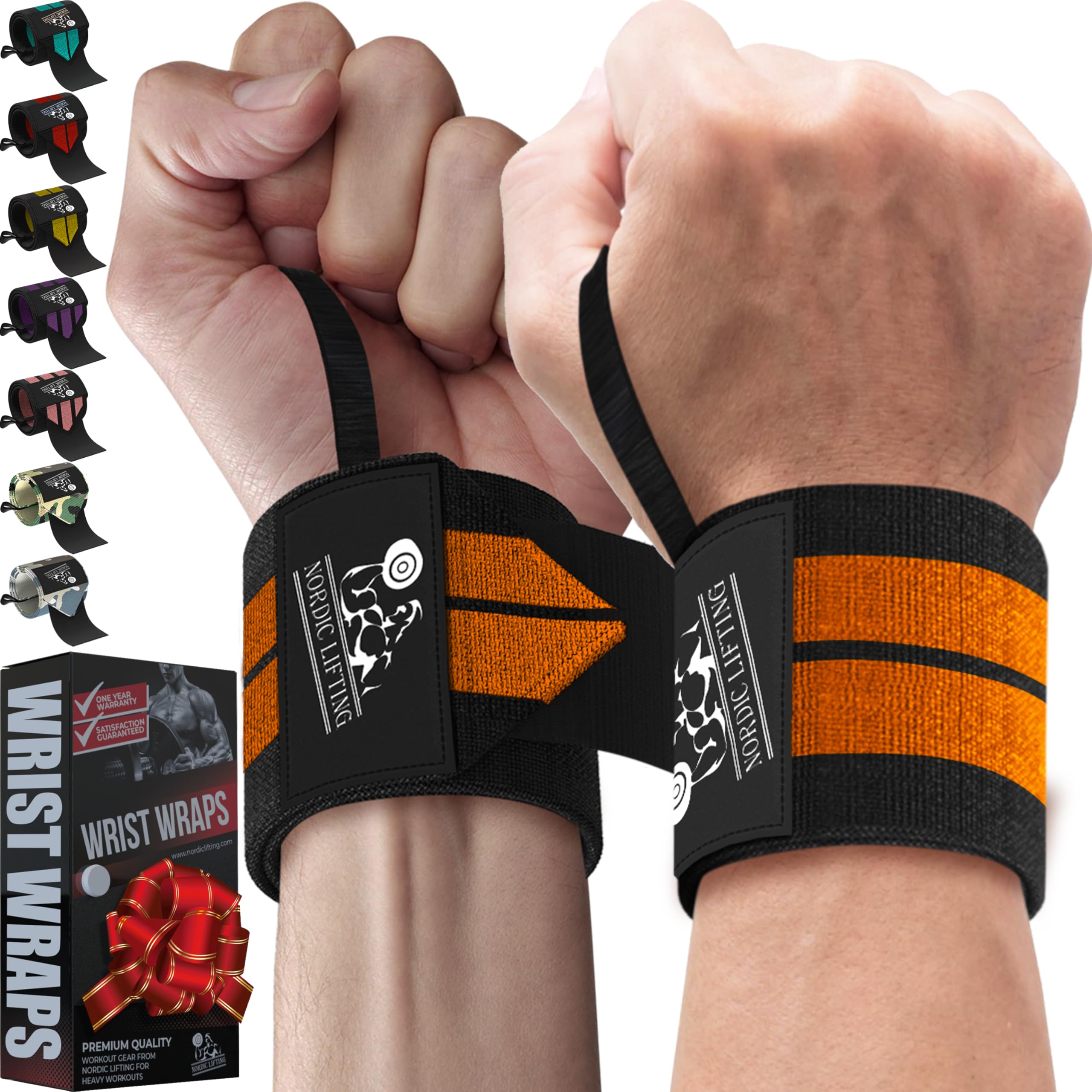 Wrist Wraps (1 Pair/2 Wraps) – Lifting Wrist Wraps with Thumb Loop for Weightlifting, Powerlifting & CrossFit – Durable Wrist Support Straps for Men & Women – Gym Essentials for Heavy Lifts