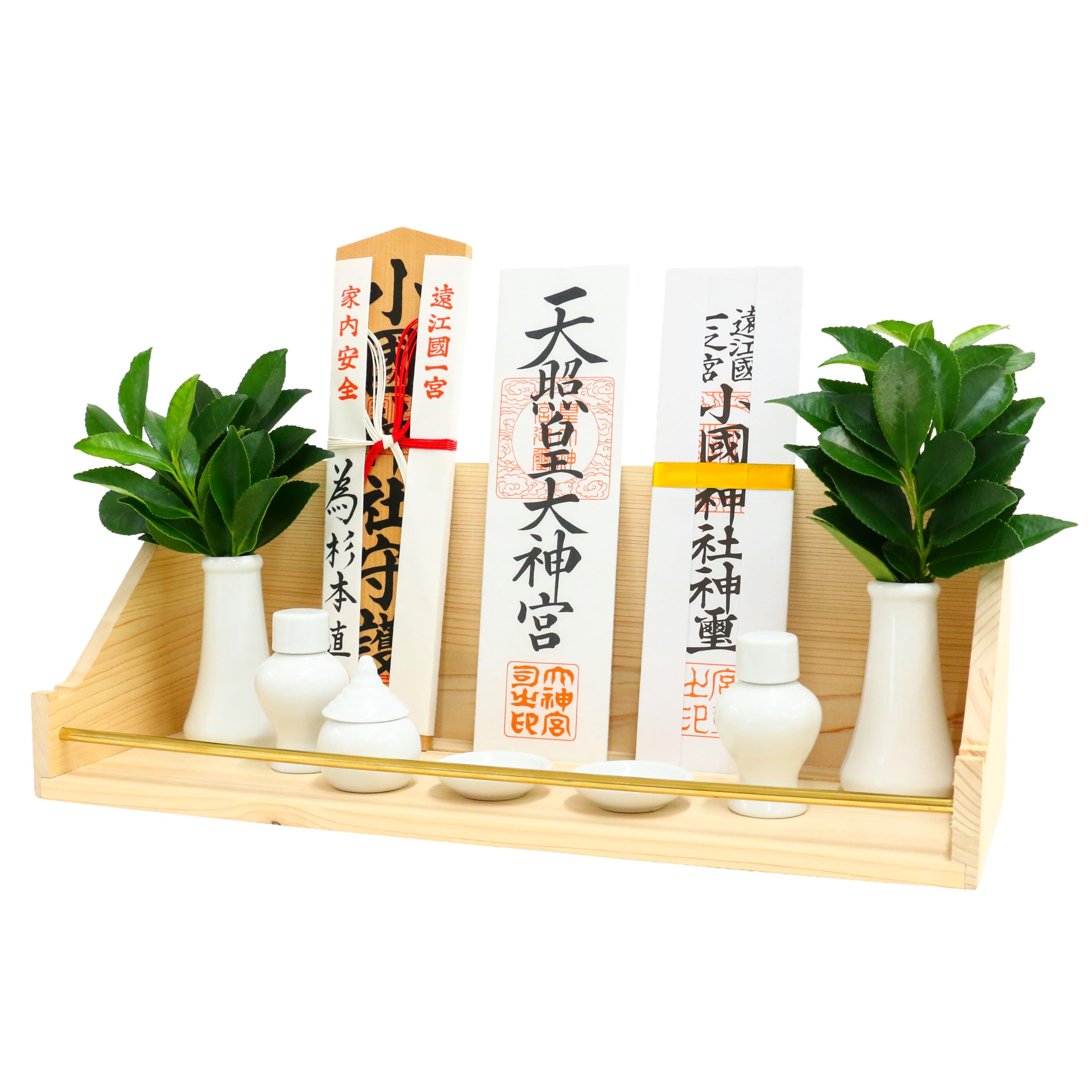 神棚 壁掛け 【本体のみ】 賃貸対応 破魔矢収納 シンプル コンパクト モダン サクヤ 桧 香り 地震対策 神社 檜 お札立て 神棚の里