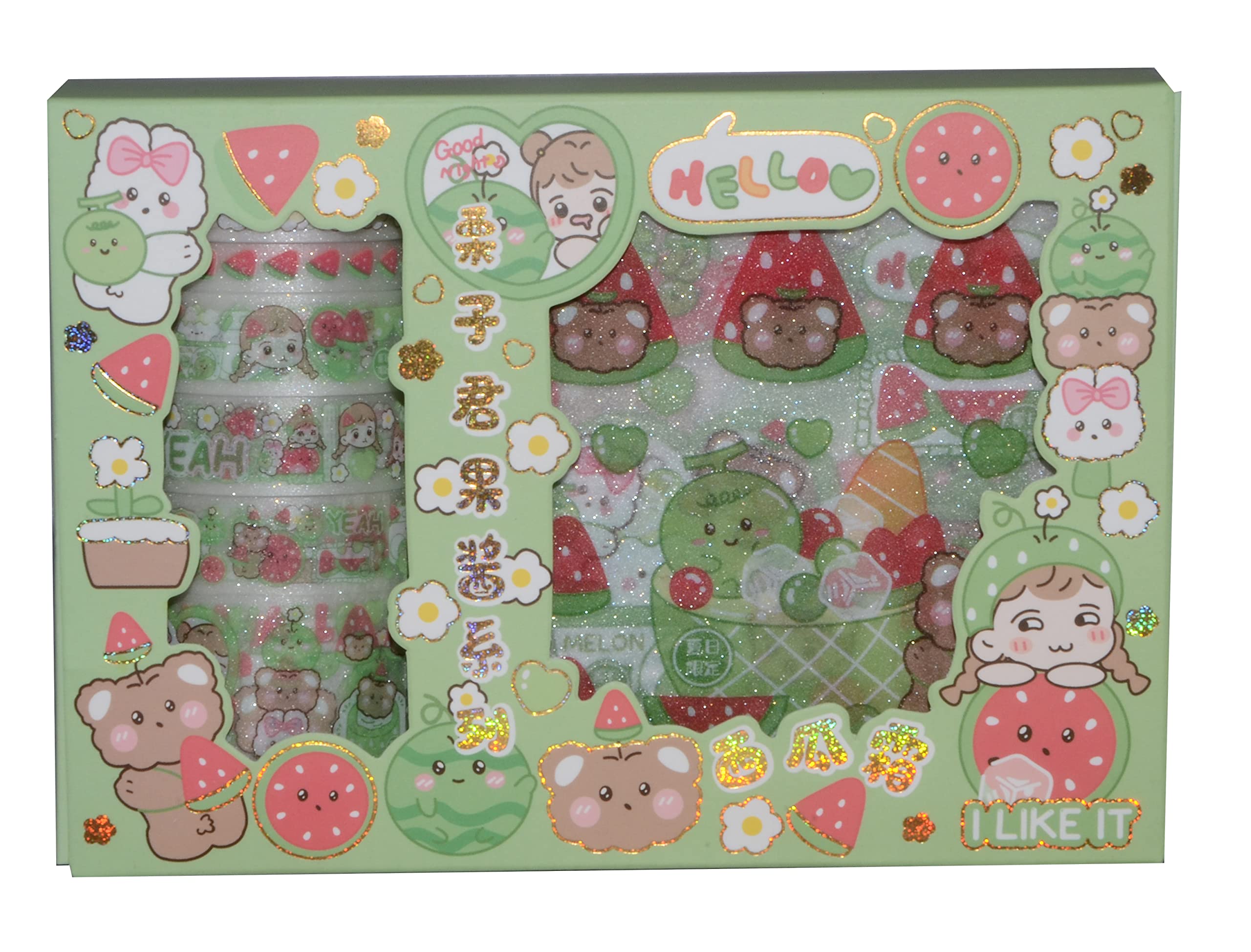 Crackles Cute Washi Tape Set, Designer Decorative Masking Tapes for DIY Crafts Arts Scrapbooking Bullet Journal Planners –(Random Design and Color)- Pack of 2