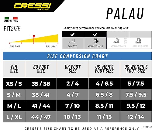 Miniatura 5 de Set de esnórquel de viaje ligero para adultos - Máscara y aletas fabricadas en Italia  PALAU LAF SET by Cressi calidad desde 1946