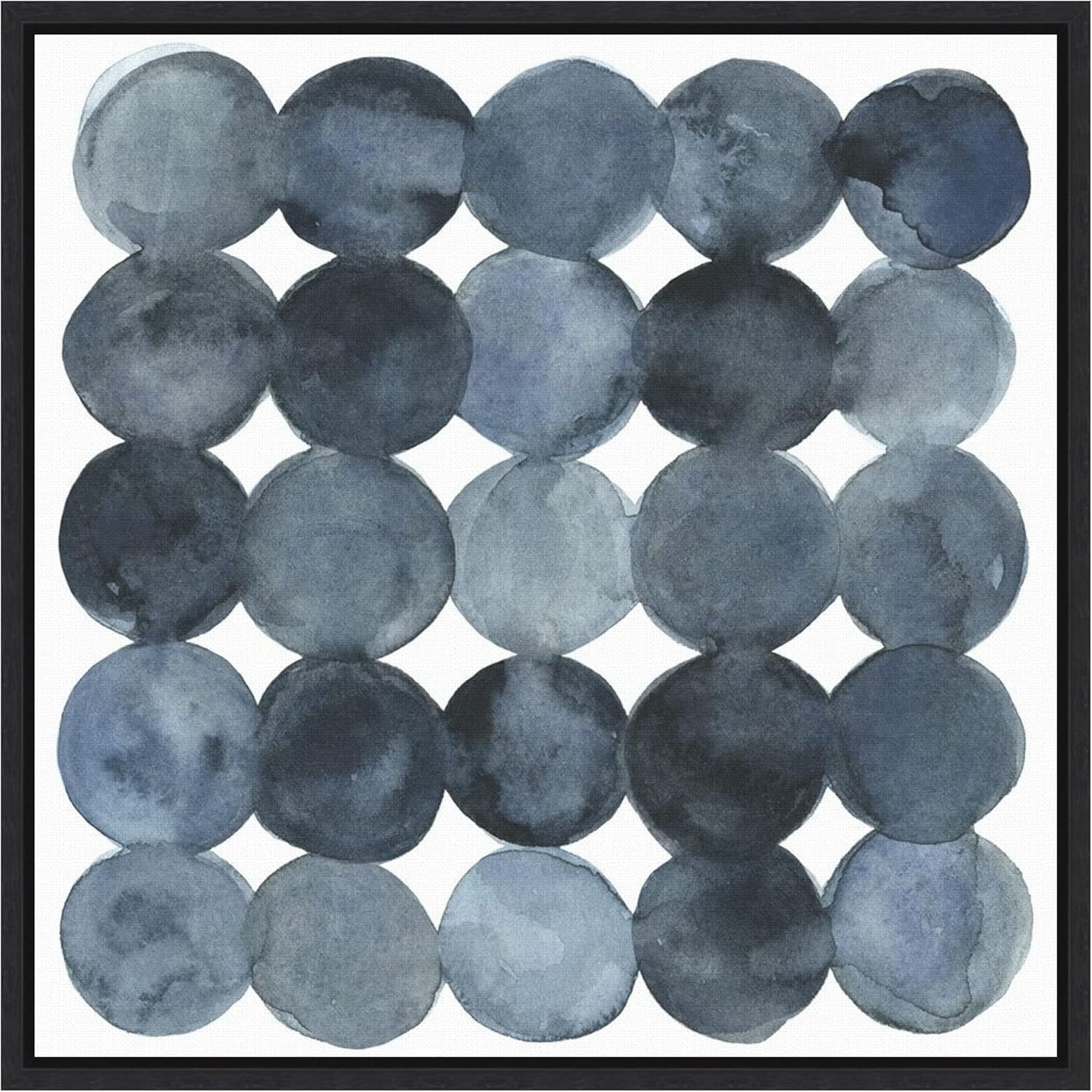 Amanti Art Framed Canvas Wall Art 22x22 Blue Grey Density II by Emma Scarvey, Framed Wall Art Canvas, Abstract Artwork, Modern Decor, Medium Poster Painting for Living Room, Bedroom, Bathroom,