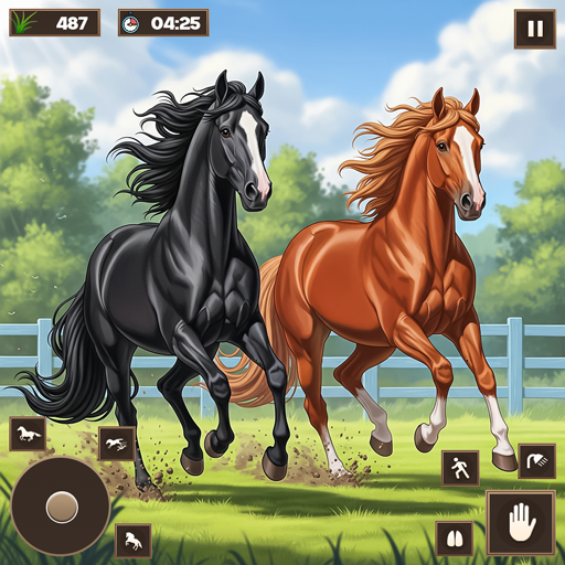 Pferdespiele, virtuelle Tierfamilie, glückliches Leben, Wildtiere, Dschungel, Überleben