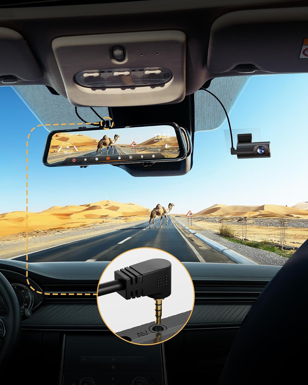 WOLFBOX 18.04Feet Internal Cabin Camera Longer Replacement Cable for G900 Tripro Cabin Version