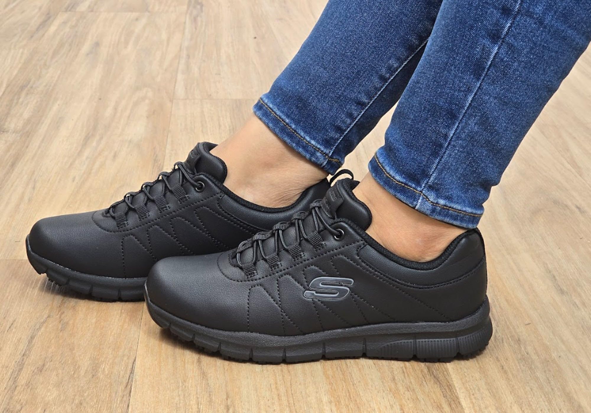 Skechers Damskie buty robocze Nampa - Beja Work Sneaker, Czarny, 39 EU