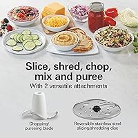 Vista 3 de Hamilton Beach Food Processor & Vegetable Chopper for Slicing, Shredding, Mincing, and Puree, 10 Cups + Easy Clean Bowl Scraper, White and Stainless