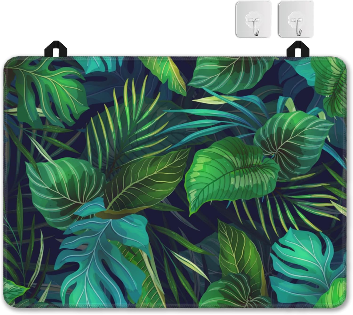 Stove Top Cover for Electric Stove,Tropical Palm Leaves Thick Natural Rubber Glass Top Protector, Prevents Scratching, Expands Usable Space 28x20