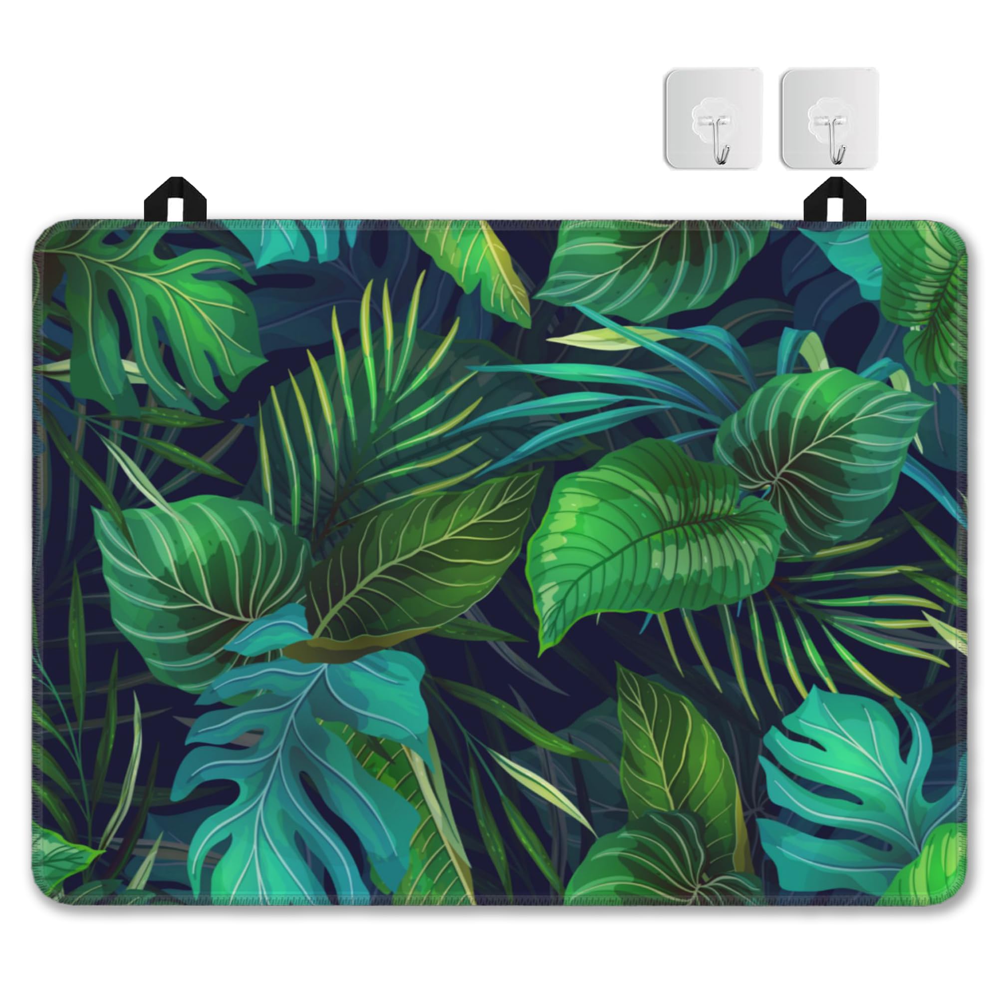 Stove Top Cover for Electric Stove,Tropical Palm Leaves Thick Natural Rubber Glass Top Protector, Prevents Scratching, Expands Usable Space 28x20
