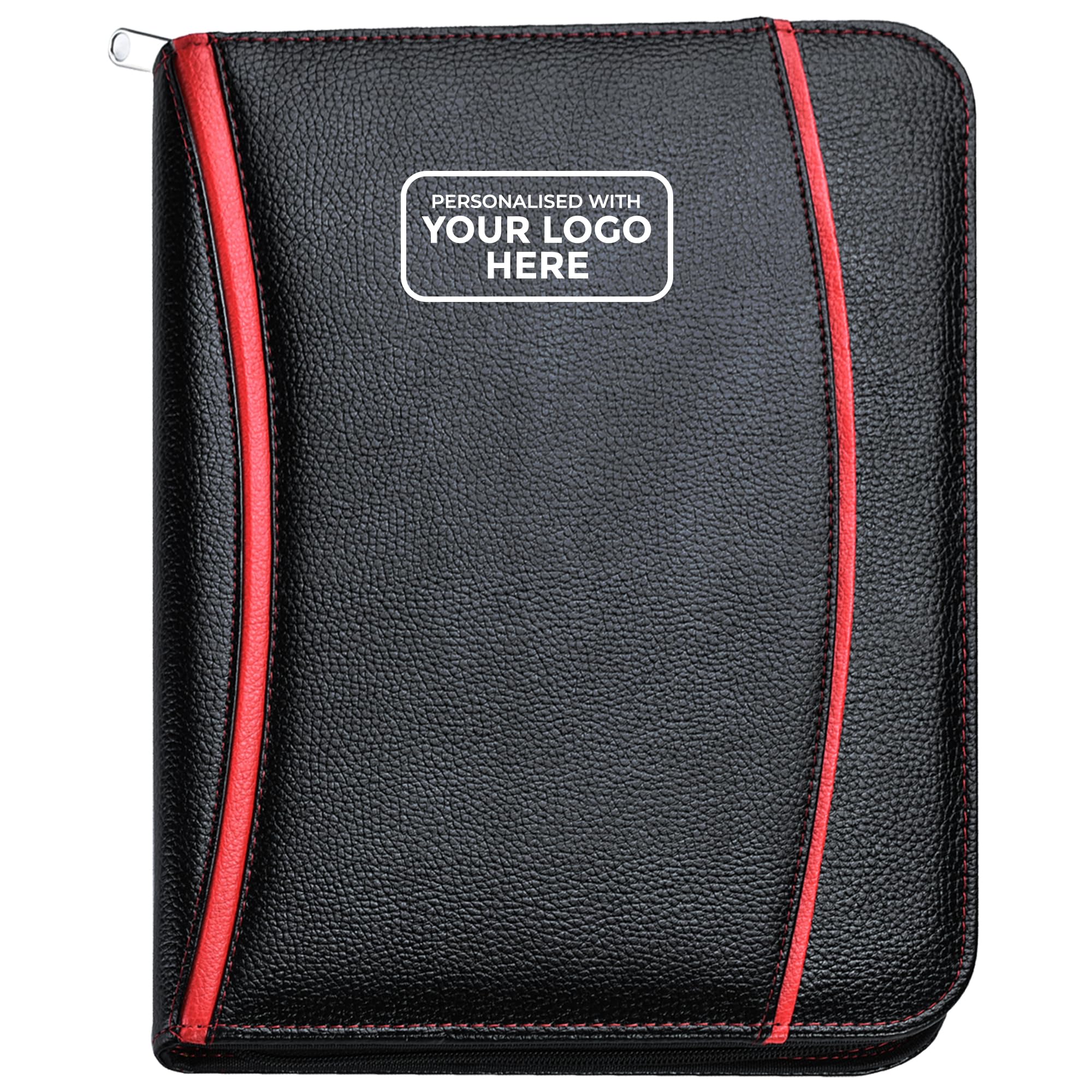 Arpan Personalised Custom Logo A4 Zipped Conference Folder, Executive Portfolio, Professional Business Document Case Bag Organiser Faux Leather (CL-203-LCD) โ image 1