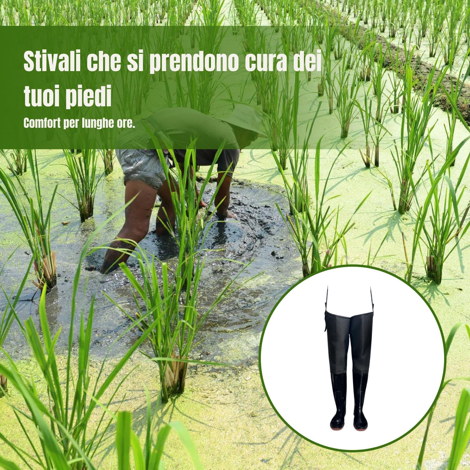 Sharplace Stivali Da Pesca con Stivali, Stivali Alti Fino Alla Coscia, Calze, Pantaloni Impermeabili per Lavori Agricoli, Giardinaggio, Attività Acquatiche