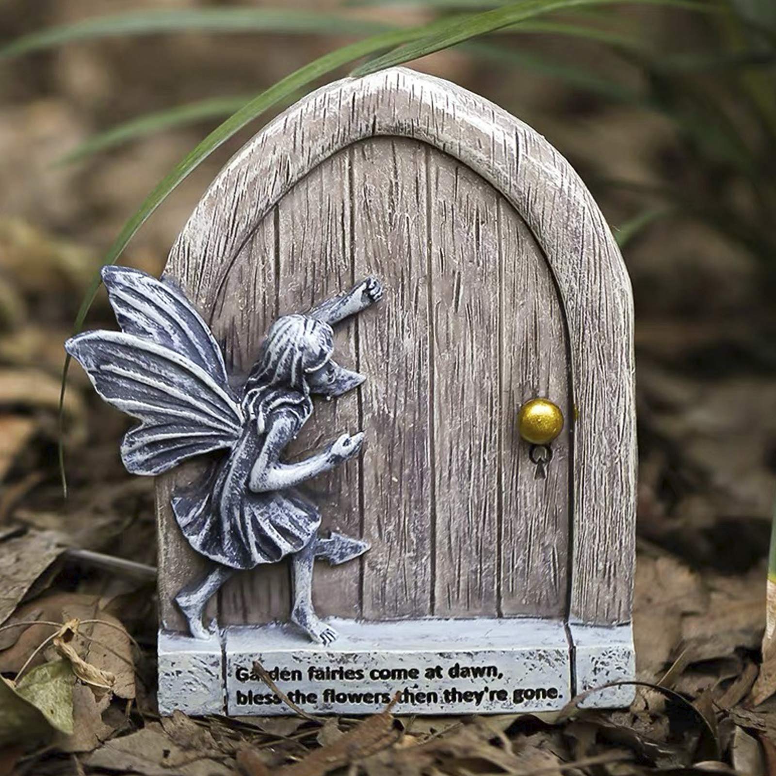lemonadeus Fairy Garden Door Miniature Fairy Door Outdoor Magical Fairies Entrance Door Fairy Garden Supply Gifts Wall Hanging Decor Fairies Door