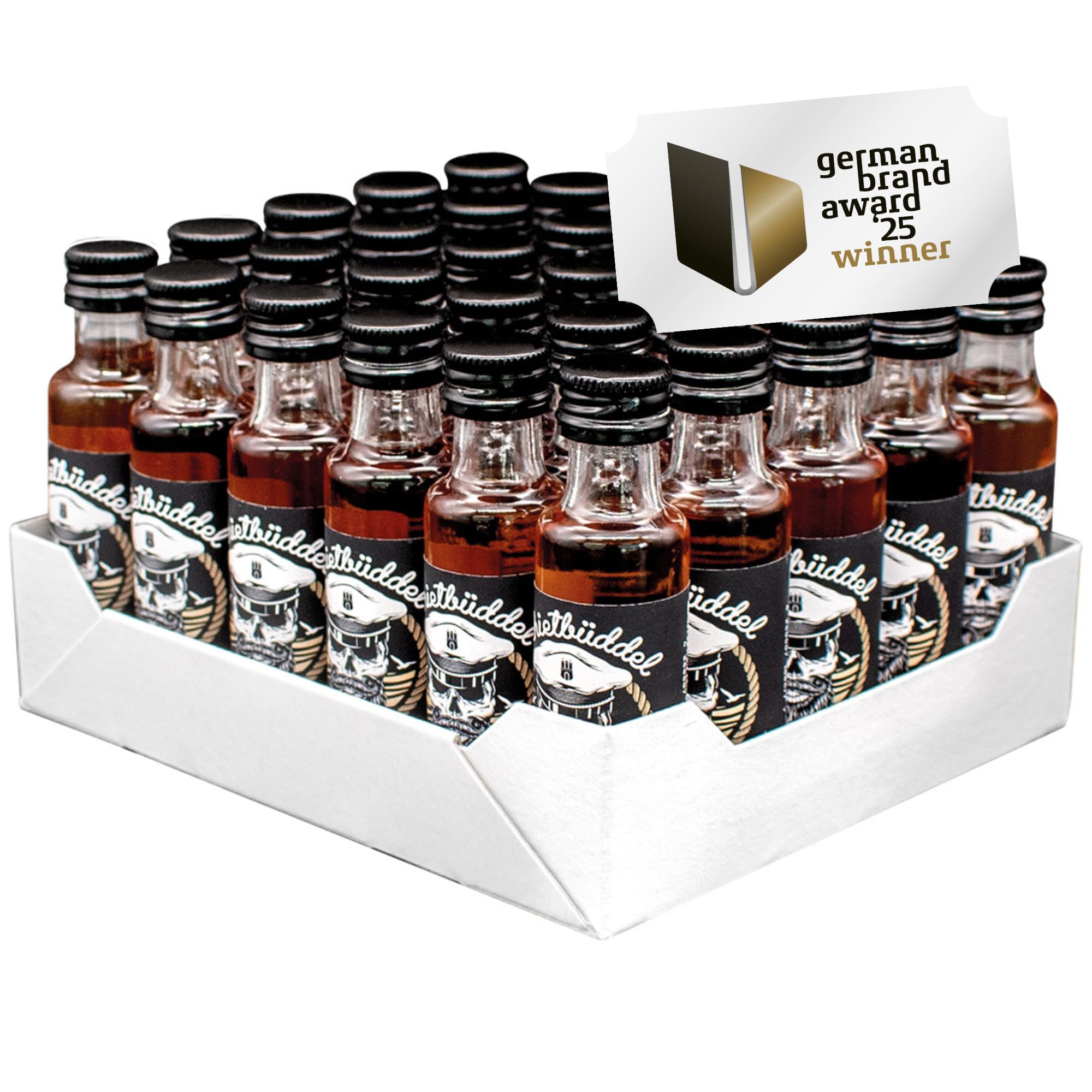 Schietbüddel | Kokos Rum Likör 40% Vol. | Rum mit Kokosgeschmack und feinen Schokoladenaroma und Vanilleextrakt (30 x 0.02 l)